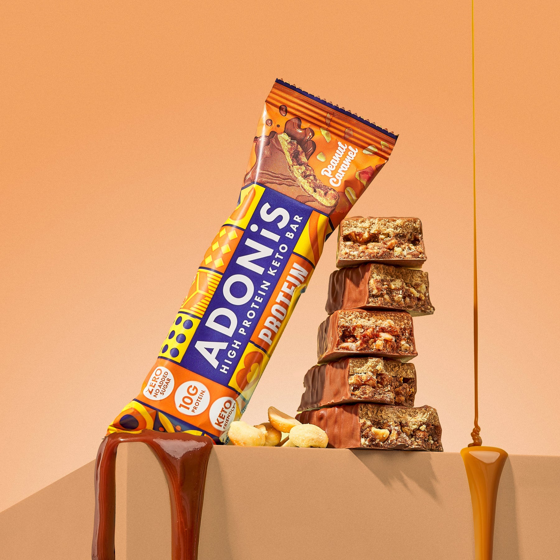 Caramel Peanut Keto High Protein Bars (16x45g)